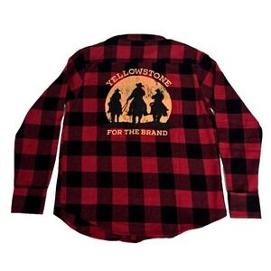 Yellowstone For The Brand Plaid Flannel Shirt Men's M Black/Red NWOT